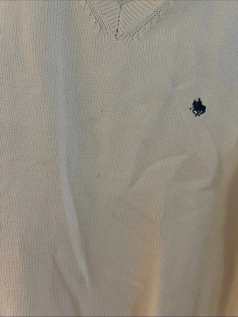 Polo by Ralph Lauren Cream V-Neck Sweater Vest with Navy Pony - Picture 5 of 5